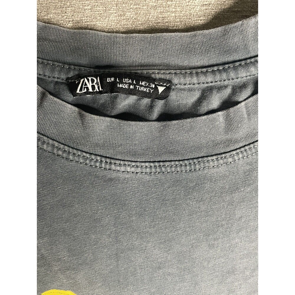 Zara T-Shirt grey with Girls Print Size L - Picture 3 of 6